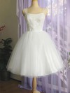 Straps Ball Gown Knee-length Tulle Satin Lace Wedding Dresses #DOB00020612