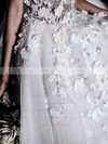 Tulle A-line Sweetheart Sweep Train Beading Wedding Dresses #DOB00024592