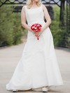 Square A-line Floor-length Taffeta Sashes/Ribbons Wedding Dresses #DOB00020638