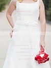 Square A-line Floor-length Taffeta Sashes/Ribbons Wedding Dresses #DOB00020638