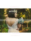 Bateau A-line Floor-length Chiffon Lace Wedding Dresses #DOB00020703