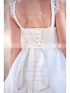Sweetheart Ball Gown Knee-length Satin Lace Wedding Dresses #DOB00020764