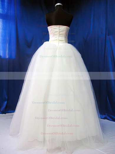 Sweetheart Ball Gown Floor-length Tulle Satin Beading Wedding Dresses #DOB00020783