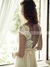 V-neck A-line Sweep Train Tulle Lace Wedding Dresses #DOB02016957