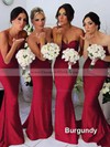 Discount Trumpet/Mermaid Silk-like Satin Sequined Sashes/Ribbons Ivory Bridesmaid Dresses #DOB01012230