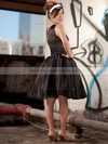 Scoop Neck A-line Knee-length Satin Ruffles Bridesmaid Dresses #DOB02018097