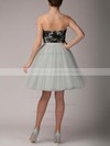 Strapless A-line Knee-length Tulle Appliques Lace Bridesmaid Dresses #DOB02018121