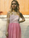 Sweetheart A-line Floor-length Lace Chiffon Ruffles Bridesmaid Dresses #DOB02018140