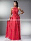 Scoop Neck A-line Floor-length Chiffon Sashes / Ribbons Bridesmaid Dresses #DOB02018167