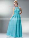 Scoop Neck A-line Floor-length Chiffon Sashes / Ribbons Bridesmaid Dresses #DOB02018167