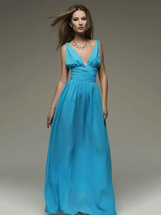 Cheap A-line Blue Chiffon Ruffles Modest One Shoulder Bridesmaid Dress ...